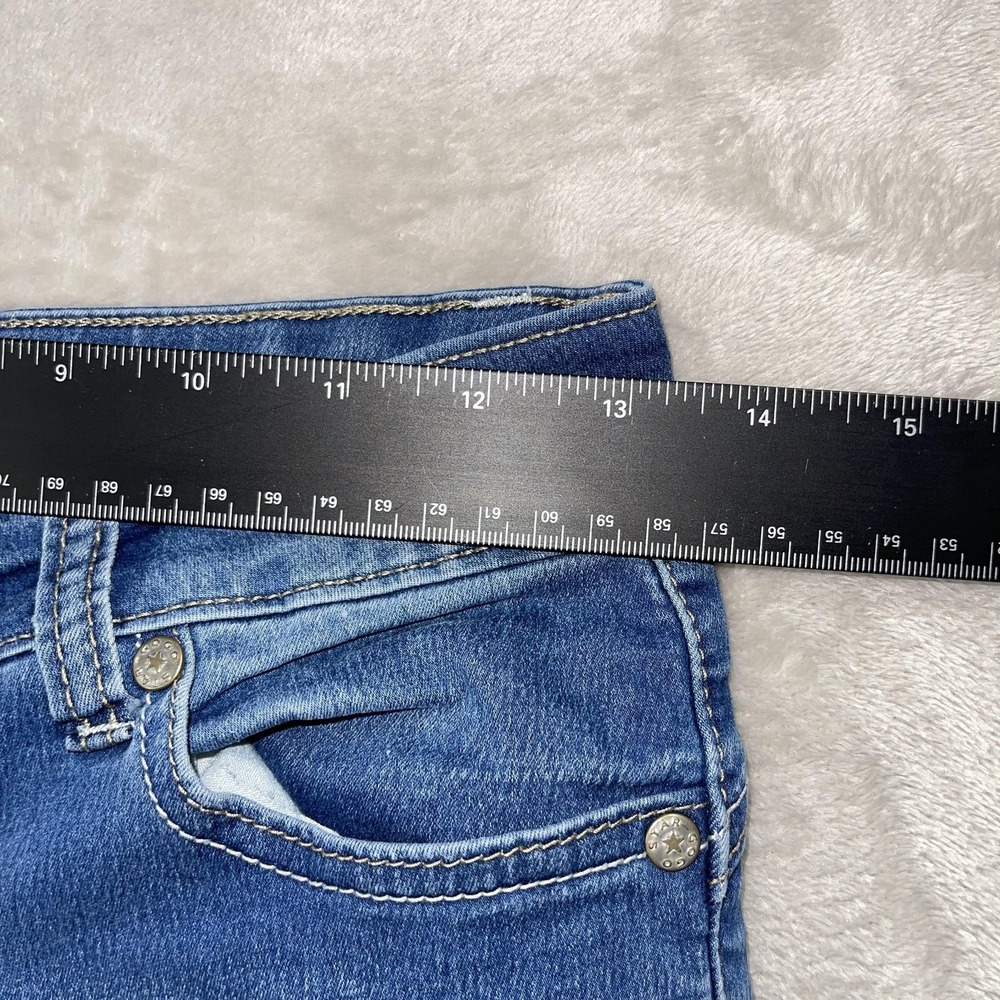 GOGO STAR Jeans Juniors 3 Blue Skinny Stretch Mid Rise Cuffed Ankle - Picture 7 of 11